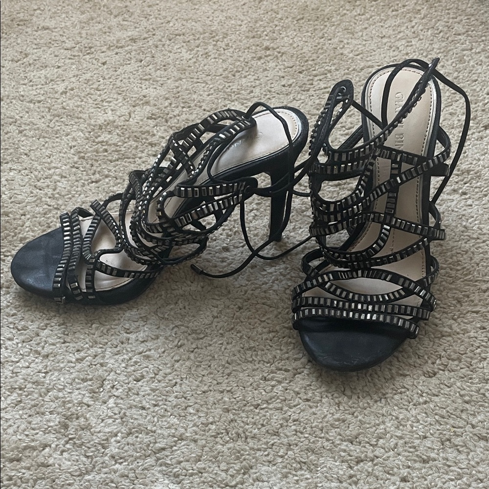 Gianni Bini Black Strappy Heels